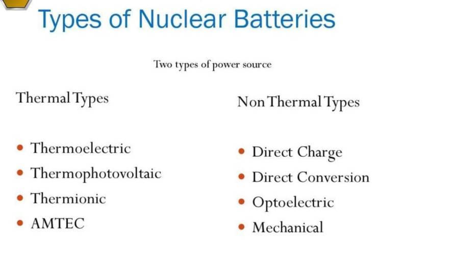 परमाणु बैटरी के प्रकार